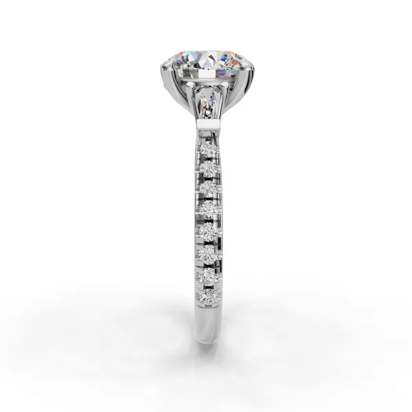 14K White Gold Round Engagement Ring Setting Image 3 SVS Fine Jewelry Oceanside, NY