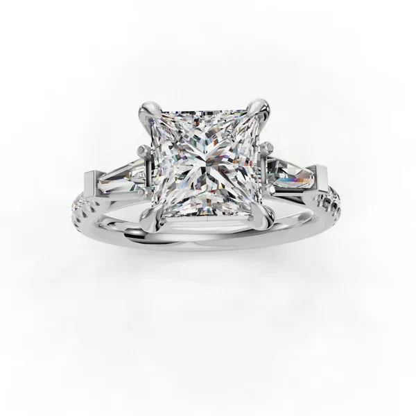 14K White Gold Princess Engagement Ring Setting Image 4 SVS Fine Jewelry Oceanside, NY