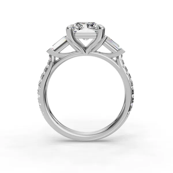 14K White Gold Radiant Engagement Ring Setting Image 2 SVS Fine Jewelry Oceanside, NY