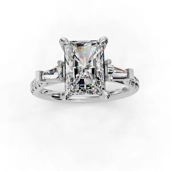14K White Gold Radiant Engagement Ring Setting Image 4 SVS Fine Jewelry Oceanside, NY