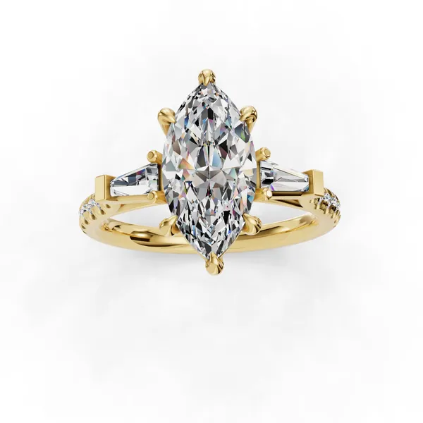 14K Yellow Gold Marquise Engagement Ring Setting Image 4 SVS Fine Jewelry Oceanside, NY