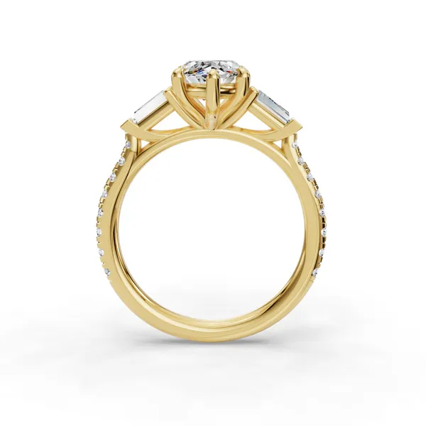 14K Yellow Gold Marquise Engagement Ring Setting Image 2 SVS Fine Jewelry Oceanside, NY