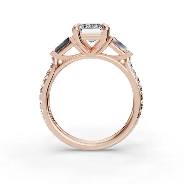 18K Rose Gold Emerald Engagement Ring Setting Image 2 SVS Fine Jewelry Oceanside, NY