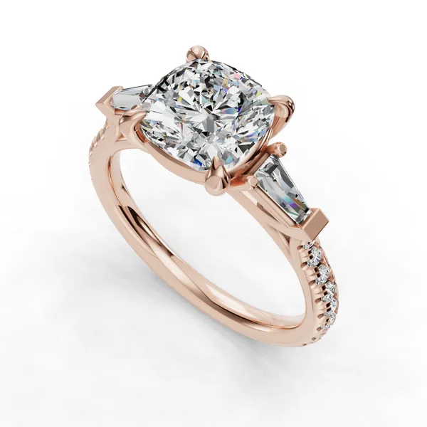 18K Rose Gold Cushion Engagement Ring Setting SVS Fine Jewelry Oceanside, NY