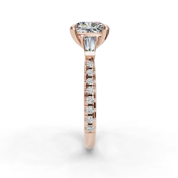 18K Rose Gold Cushion Engagement Ring Setting Image 3 SVS Fine Jewelry Oceanside, NY