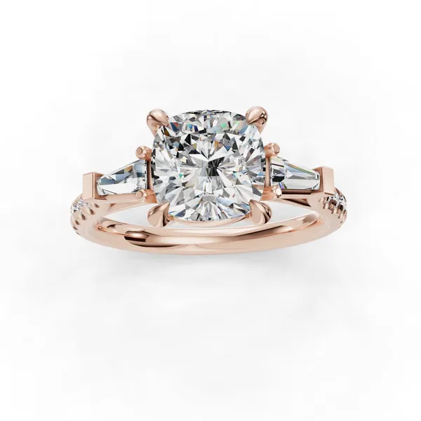 18K Rose Gold Cushion Engagement Ring Setting Image 4 SVS Fine Jewelry Oceanside, NY