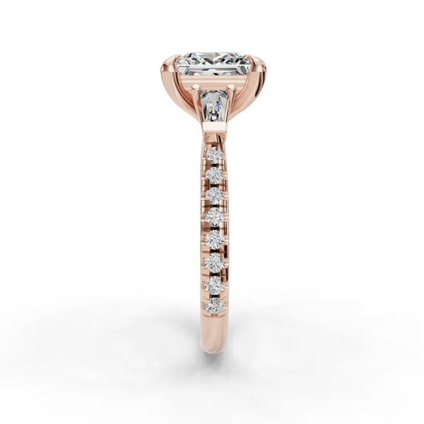 18K Rose Gold Princess Engagement Ring Setting Image 3 SVS Fine Jewelry Oceanside, NY
