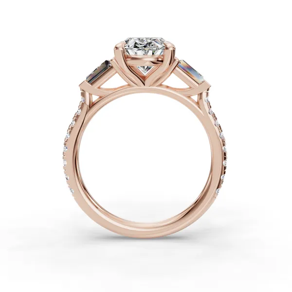 18K Rose Gold Oval Engagement Ring Setting Image 2 SVS Fine Jewelry Oceanside, NY