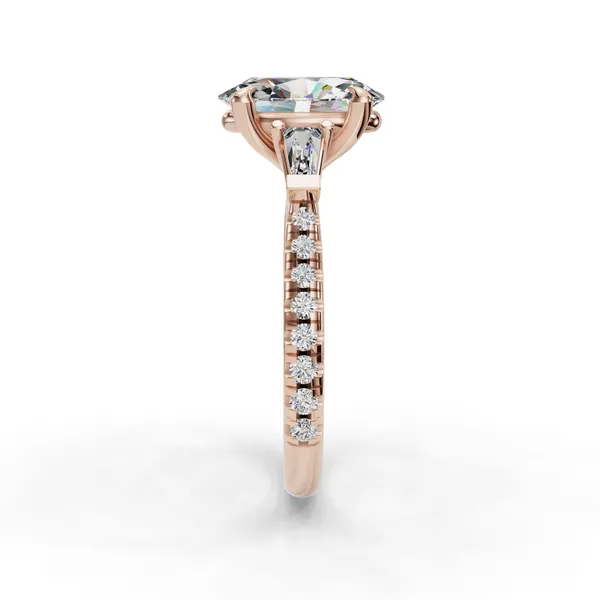 18K Rose Gold Oval Engagement Ring Setting Image 3 SVS Fine Jewelry Oceanside, NY
