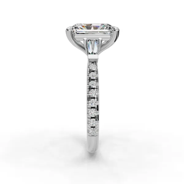 18K White Gold Radiant Engagement Ring Setting Image 3 SVS Fine Jewelry Oceanside, NY