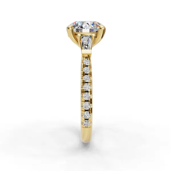 18K Yellow Gold Round Engagement Ring Setting Image 3 SVS Fine Jewelry Oceanside, NY