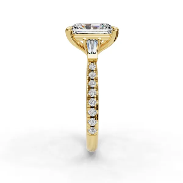 18K Yellow Gold Radiant Engagement Ring Setting Image 3 SVS Fine Jewelry Oceanside, NY