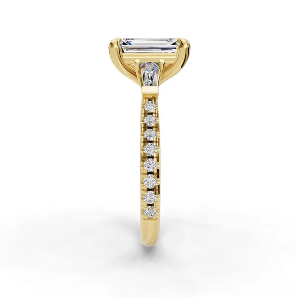 18K Yellow Gold Emerald Engagement Ring Setting Image 3 SVS Fine Jewelry Oceanside, NY