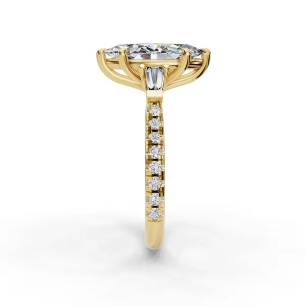 18K Yellow Gold Marquise Engagement Ring Setting Image 3 SVS Fine Jewelry Oceanside, NY
