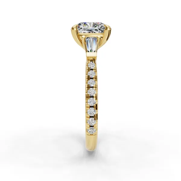18K Yellow Gold Cushion Engagement Ring Setting Image 3 SVS Fine Jewelry Oceanside, NY