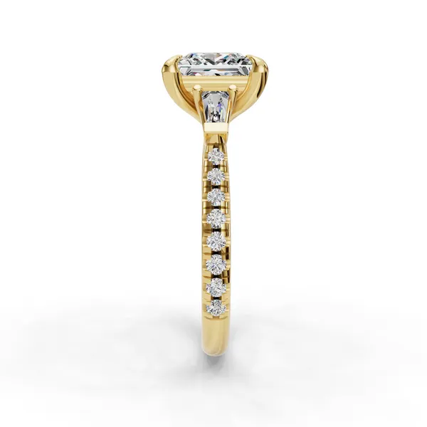 18K Yellow Gold Princess Engagement Ring Setting Image 3 SVS Fine Jewelry Oceanside, NY