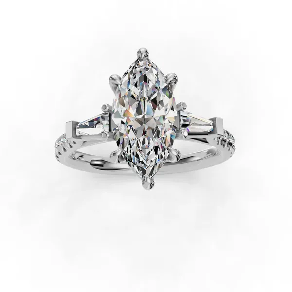 Platinum Marquise Engagement Ring Setting Image 4 SVS Fine Jewelry Oceanside, NY