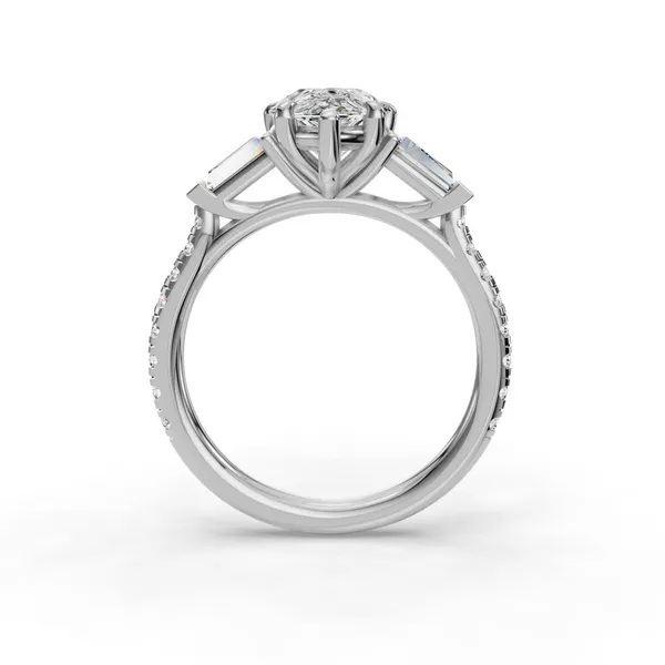 Platinum Pear Engagement Ring Setting Image 2 SVS Fine Jewelry Oceanside, NY