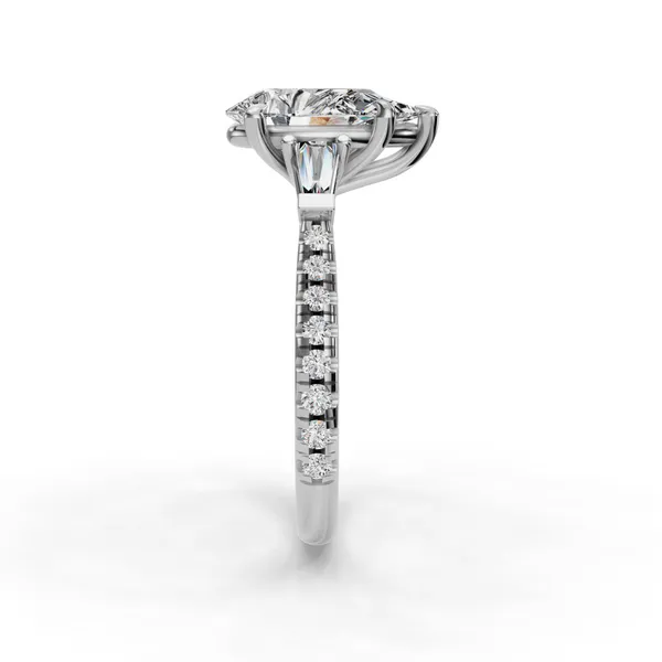 Platinum Pear Engagement Ring Setting Image 3 SVS Fine Jewelry Oceanside, NY