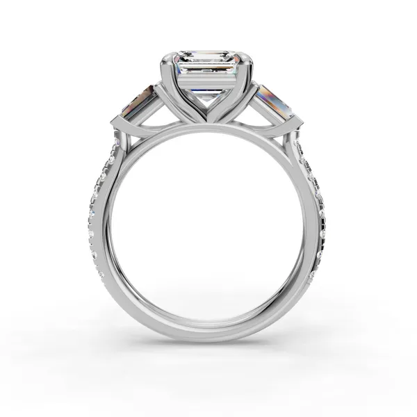 Platinum Asscher Engagement Ring Setting Image 2 SVS Fine Jewelry Oceanside, NY