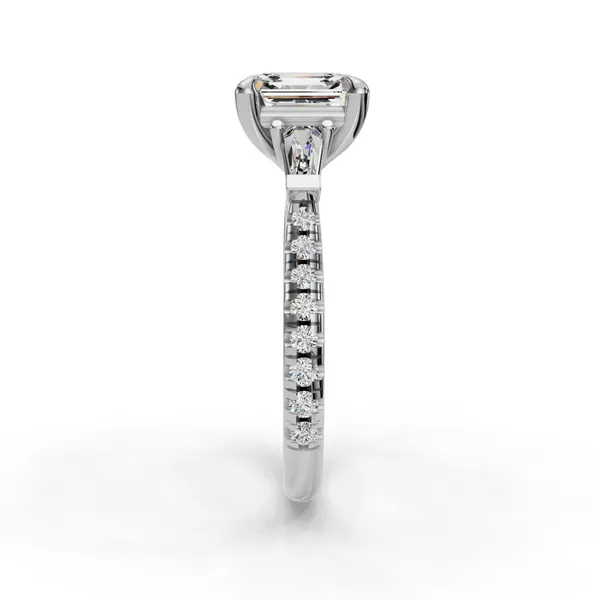 Platinum Asscher Engagement Ring Setting Image 3 SVS Fine Jewelry Oceanside, NY