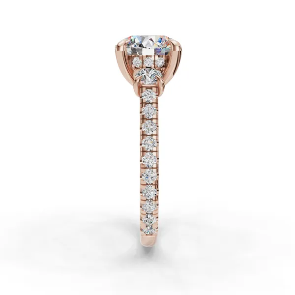 14K Rose Gold Round Engagement Ring Setting Image 3 SVS Fine Jewelry Oceanside, NY