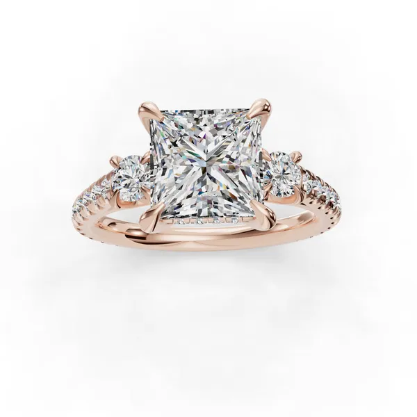 14K Rose Gold Princess Engagement Ring Setting Image 4 SVS Fine Jewelry Oceanside, NY