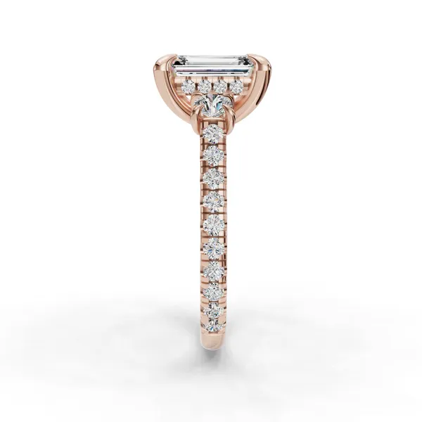 14K Rose Gold Emerald Engagement Ring Setting Image 3 SVS Fine Jewelry Oceanside, NY
