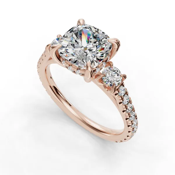 14K Rose Gold Cushion Engagement Ring Setting SVS Fine Jewelry Oceanside, NY