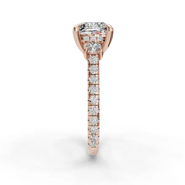 14K Rose Gold Cushion Engagement Ring Setting Image 3 SVS Fine Jewelry Oceanside, NY