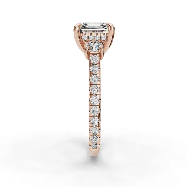 14K Rose Gold Asscher Engagement Ring Setting Image 3 SVS Fine Jewelry Oceanside, NY