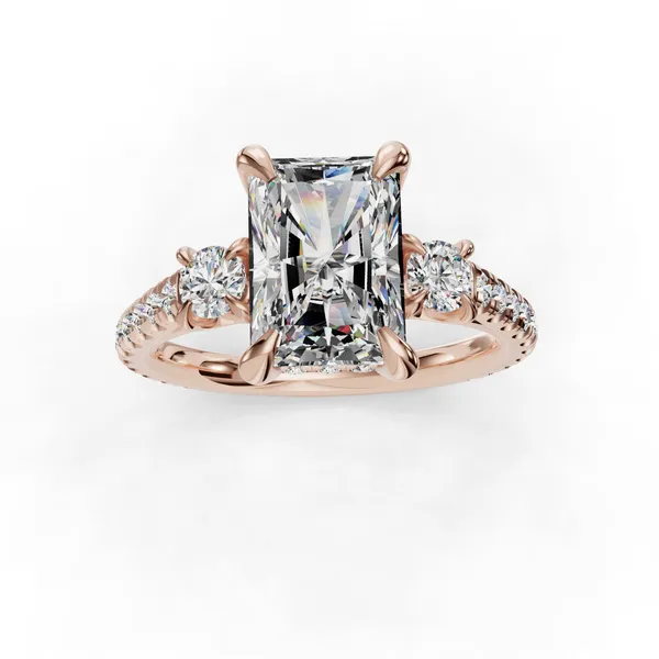 14K Rose Gold Radiant Engagement Ring Setting Image 4 SVS Fine Jewelry Oceanside, NY
