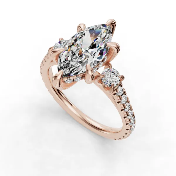 14K Rose Gold Marquise Engagement Ring Setting SVS Fine Jewelry Oceanside, NY