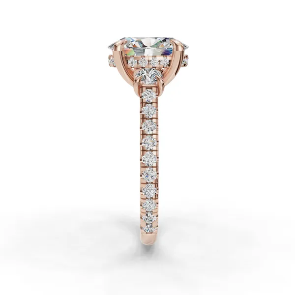 14K Rose Gold Oval Engagement Ring Setting Image 3 SVS Fine Jewelry Oceanside, NY