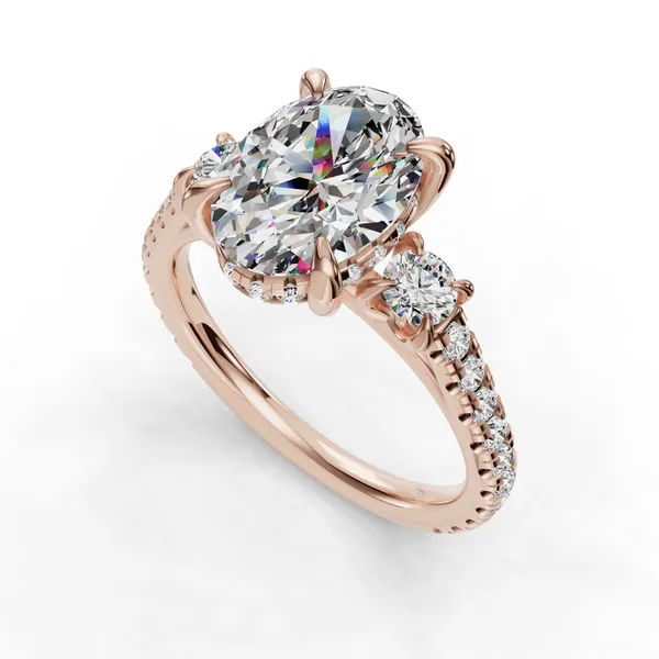 14K Rose Gold Oval Engagement Ring Setting SVS Fine Jewelry Oceanside, NY