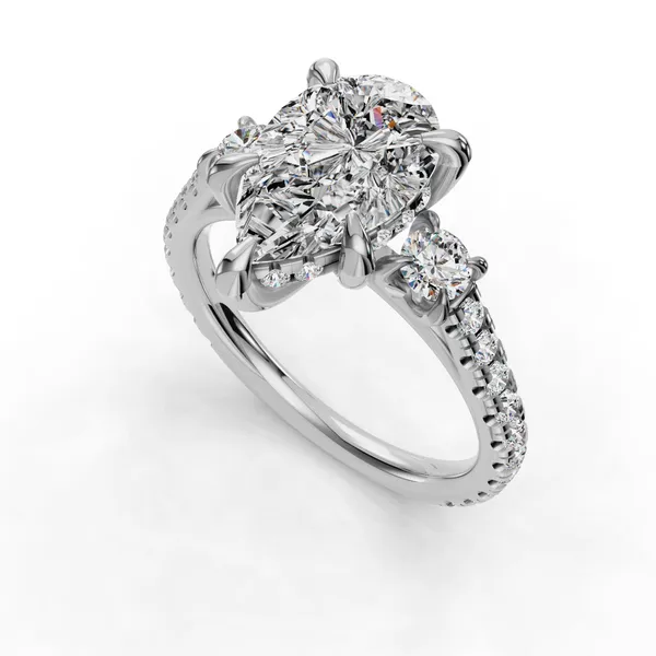 14K White Gold Pear Engagement Ring Setting SVS Fine Jewelry Oceanside, NY