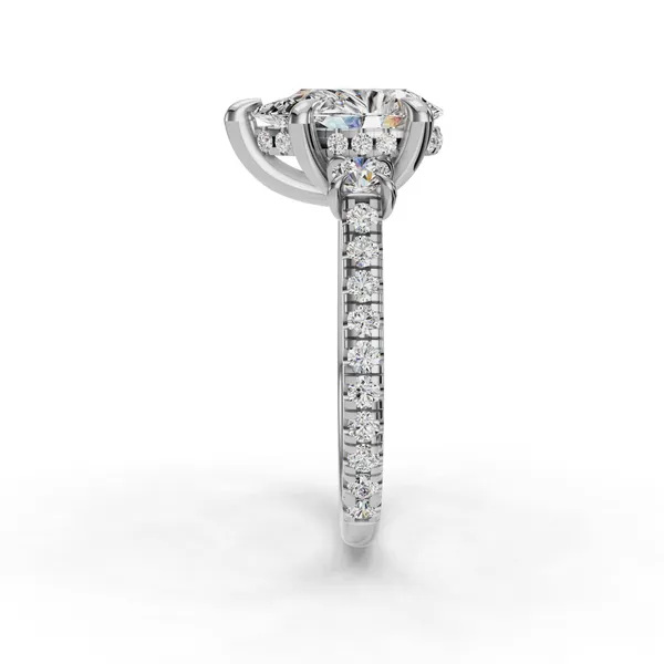 14K White Gold Pear Engagement Ring Setting Image 3 SVS Fine Jewelry Oceanside, NY