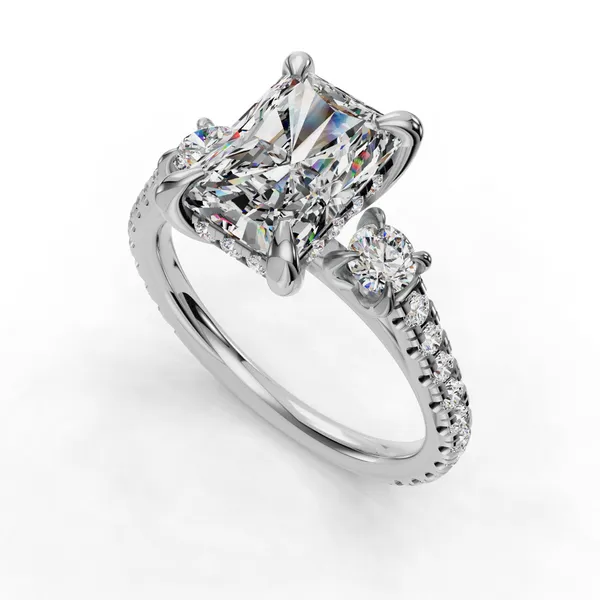 14K White Gold Radiant Engagement Ring Setting SVS Fine Jewelry Oceanside, NY