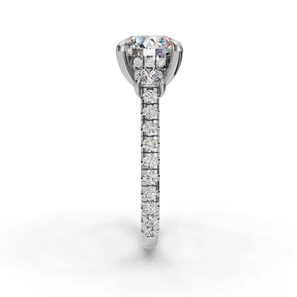 14K White Gold Round Engagement Ring Setting Image 3 SVS Fine Jewelry Oceanside, NY
