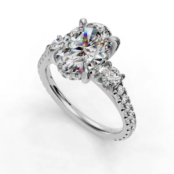 14K White Gold Oval Engagement Ring Setting SVS Fine Jewelry Oceanside, NY