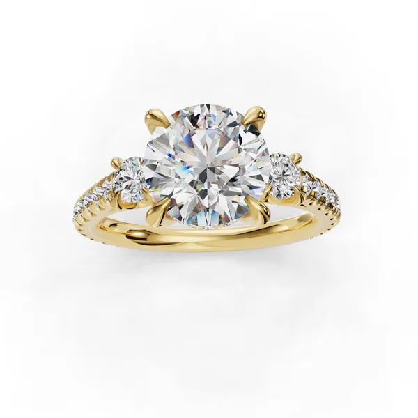 14K Yellow Gold Round Engagement Ring Setting Image 4 SVS Fine Jewelry Oceanside, NY