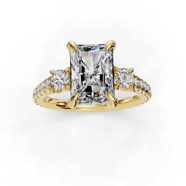 14K Yellow Gold Radiant Engagement Ring Setting Image 4 SVS Fine Jewelry Oceanside, NY