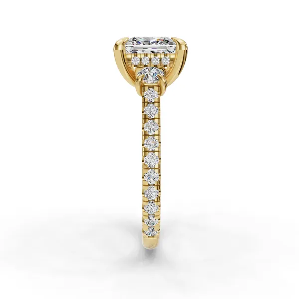 14K Yellow Gold Princess Engagement Ring Setting Image 3 SVS Fine Jewelry Oceanside, NY