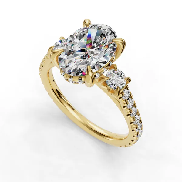 14K Yellow Gold Oval Engagement Ring Setting SVS Fine Jewelry Oceanside, NY