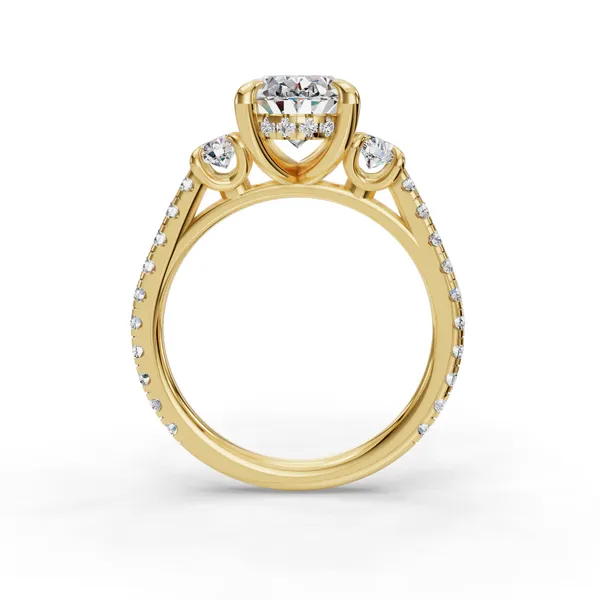 14K Yellow Gold Oval Engagement Ring Setting Image 2 SVS Fine Jewelry Oceanside, NY