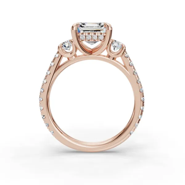18K Rose Gold Asscher Engagement Ring Setting Image 2 SVS Fine Jewelry Oceanside, NY