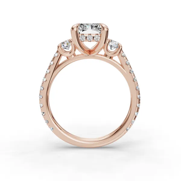 18K Rose Gold Radiant Engagement Ring Setting Image 2 SVS Fine Jewelry Oceanside, NY