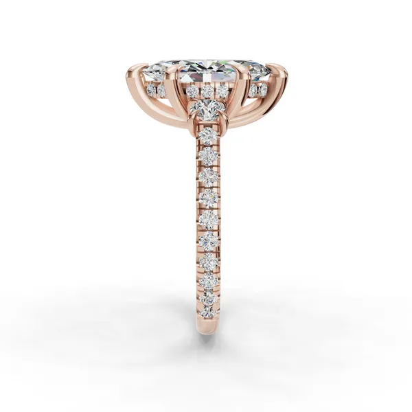 18K Rose Gold Marquise Engagement Ring Setting Image 3 SVS Fine Jewelry Oceanside, NY