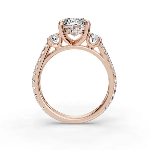 18K Rose Gold Cushion Engagement Ring Setting Image 2 SVS Fine Jewelry Oceanside, NY
