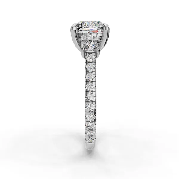 18K White Gold Cushion Engagement Ring Setting Image 3 SVS Fine Jewelry Oceanside, NY